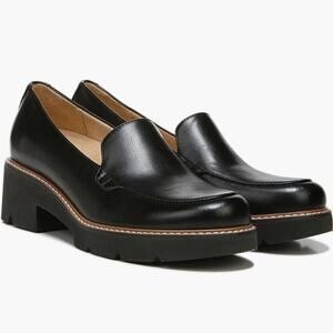 NEW Naturalizer BLACK Cabaret Loafer 2.25” CHUNKY BLOCK HEEL SZ 8.5